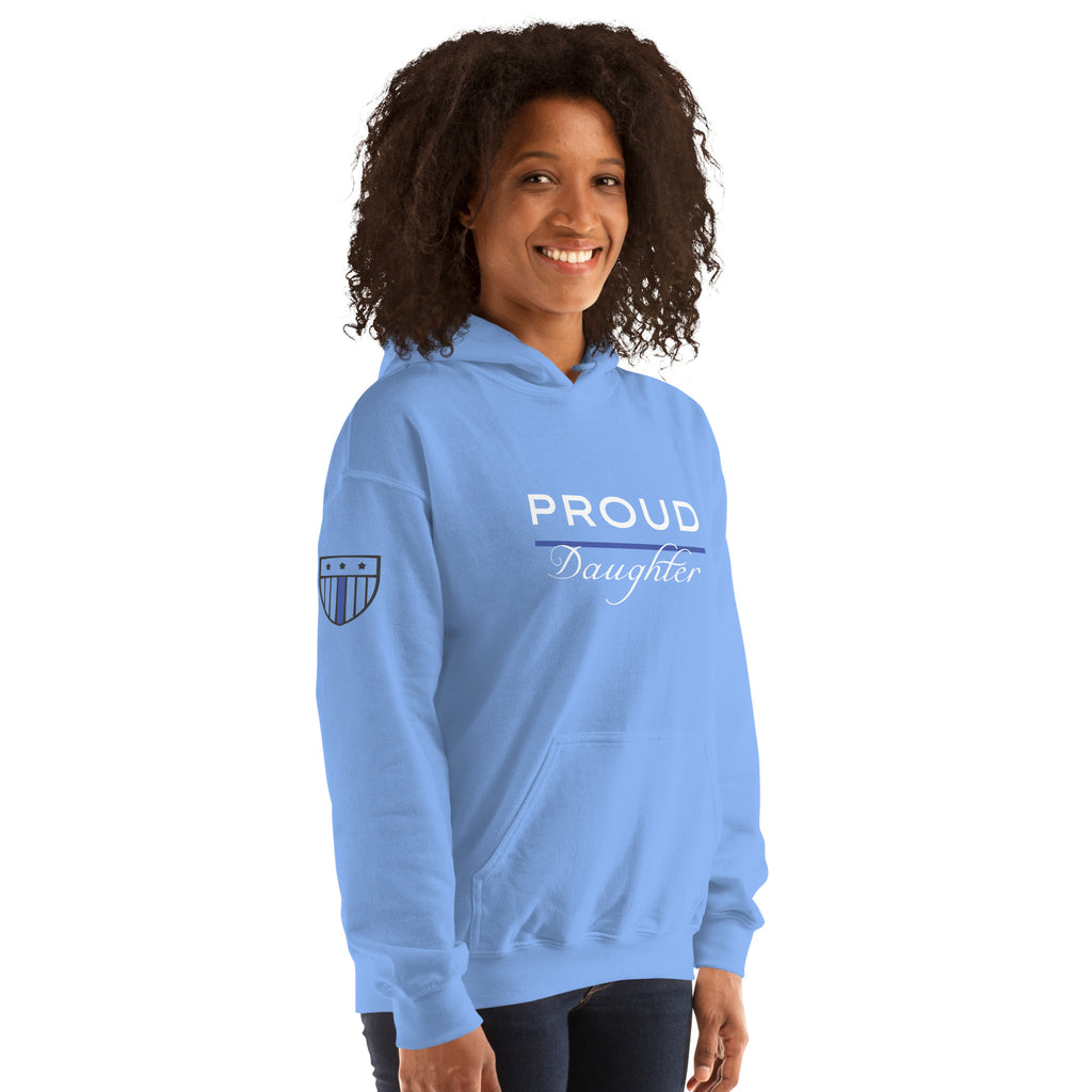 Proud LEO Daughter - Women's Premium Hoodie - American Heroes Apparel