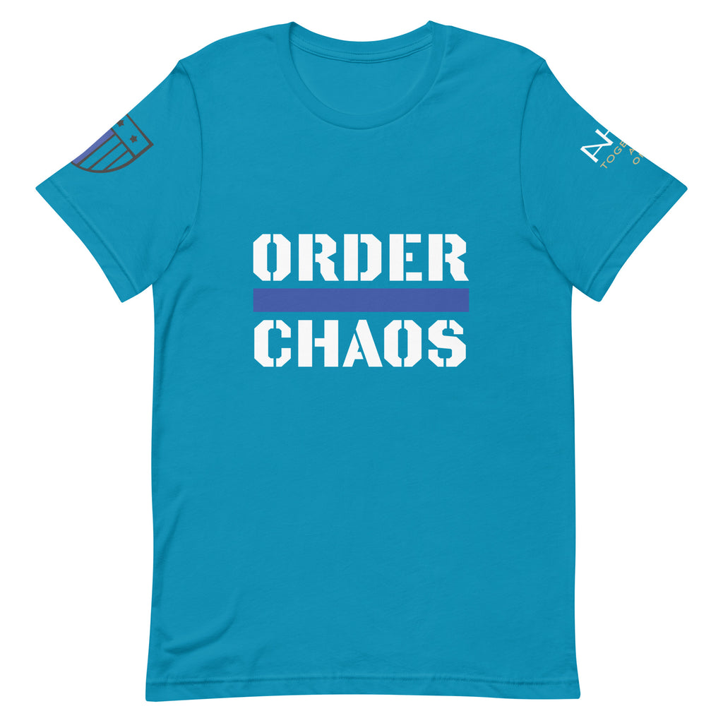 Order Over Chaos - Men's Thin Blue Line T-Shirt - American Heroes Apparel