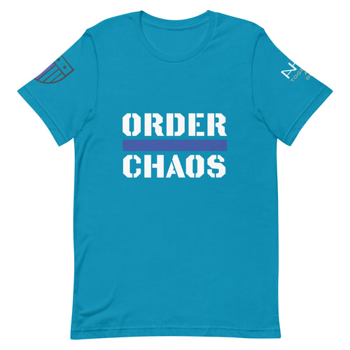 Order Over Chaos - Men's Thin Blue Line T-Shirt - American Heroes Apparel