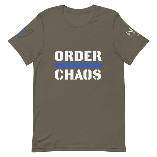 Order Over Chaos - Men's Thin Blue Line T-Shirt - American Heroes Apparel