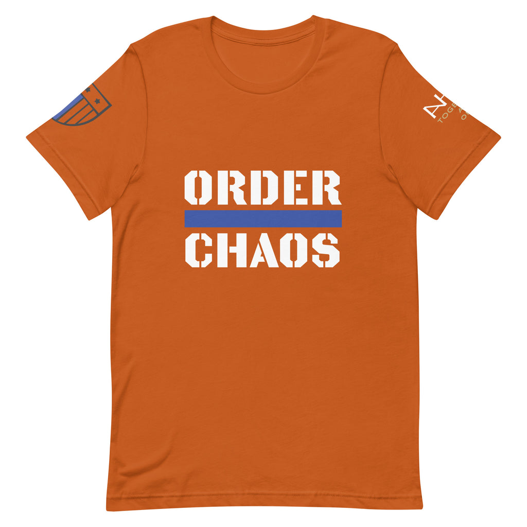 Order Over Chaos - Men's Thin Blue Line T-Shirt - American Heroes Apparel