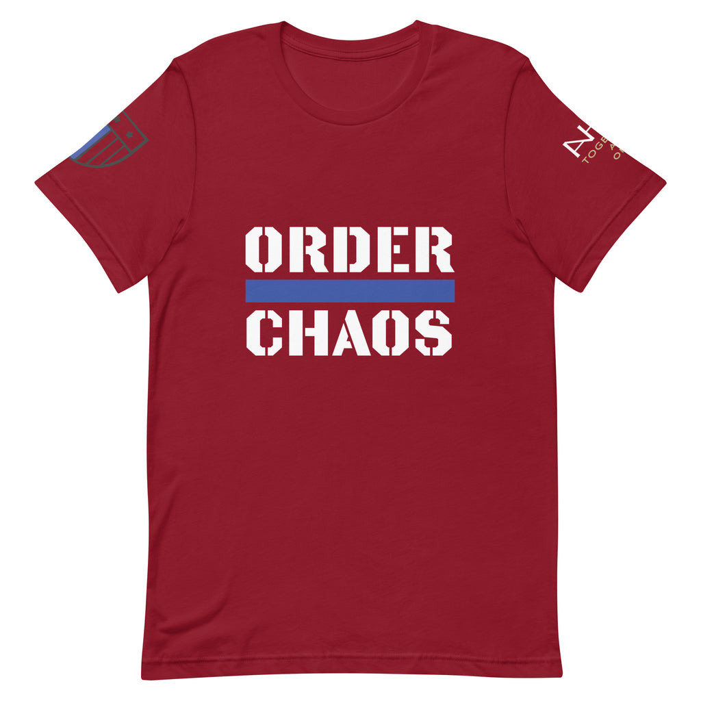 Order Over Chaos - Men's Thin Blue Line T-Shirt - American Heroes Apparel