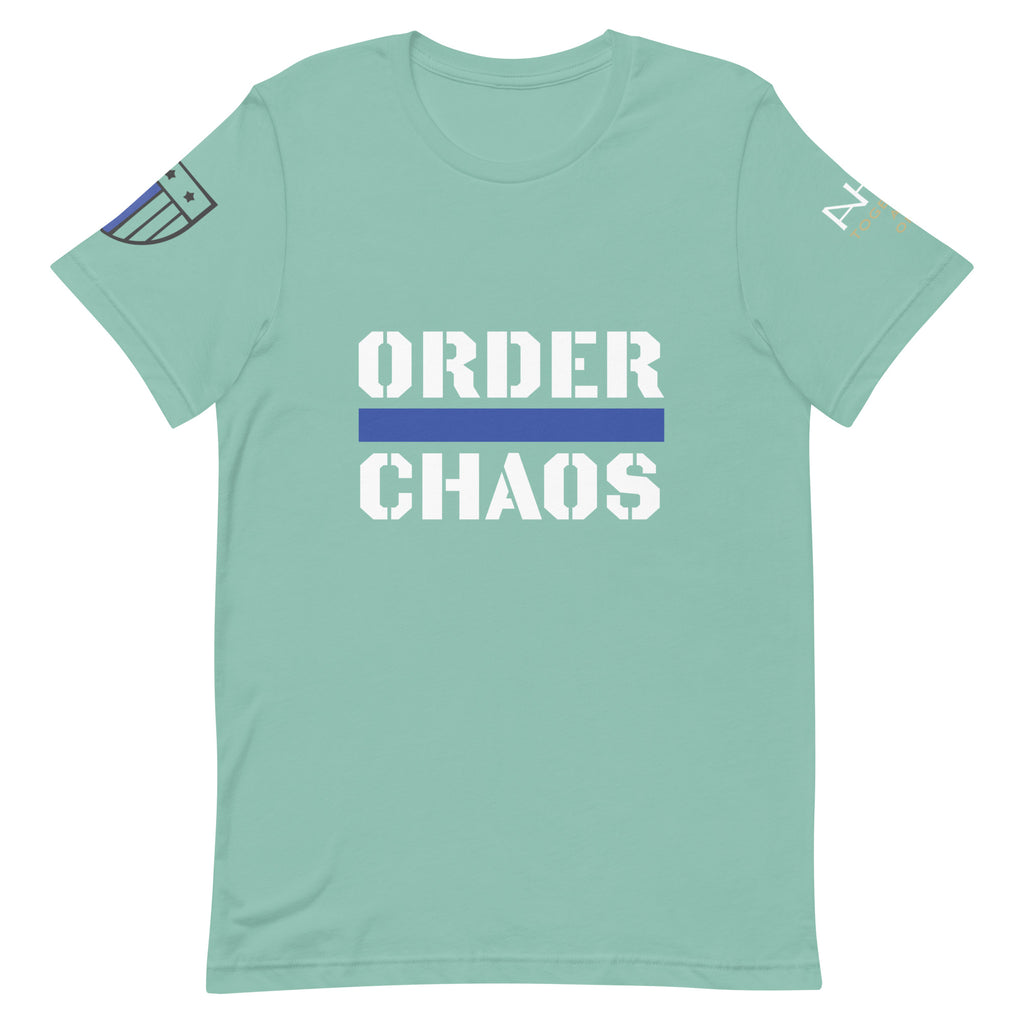 Order Over Chaos - Men's Thin Blue Line T-Shirt - American Heroes Apparel