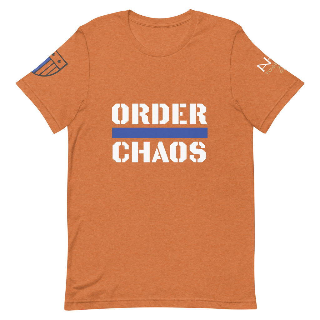 Order Over Chaos - Men's Thin Blue Line T-Shirt - American Heroes Apparel