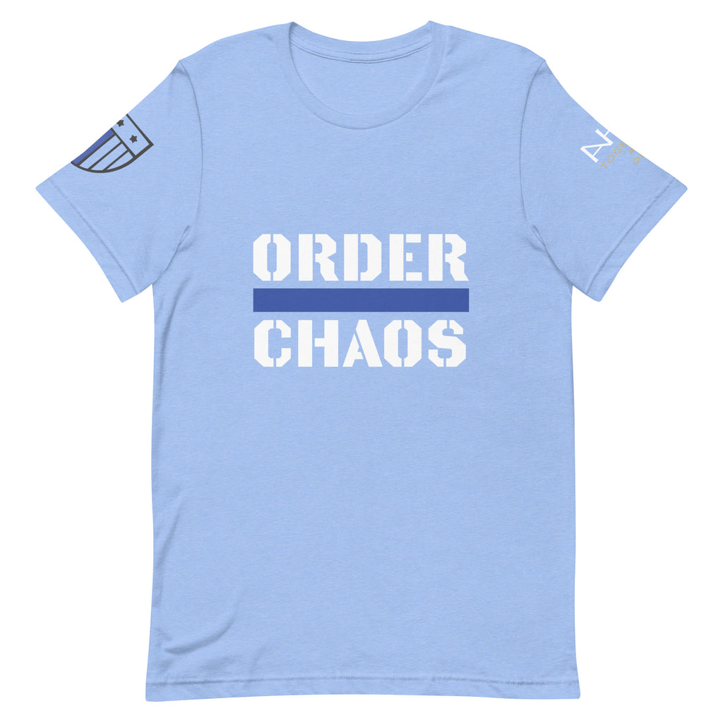 Order Over Chaos - Men's Thin Blue Line T-Shirt - American Heroes Apparel