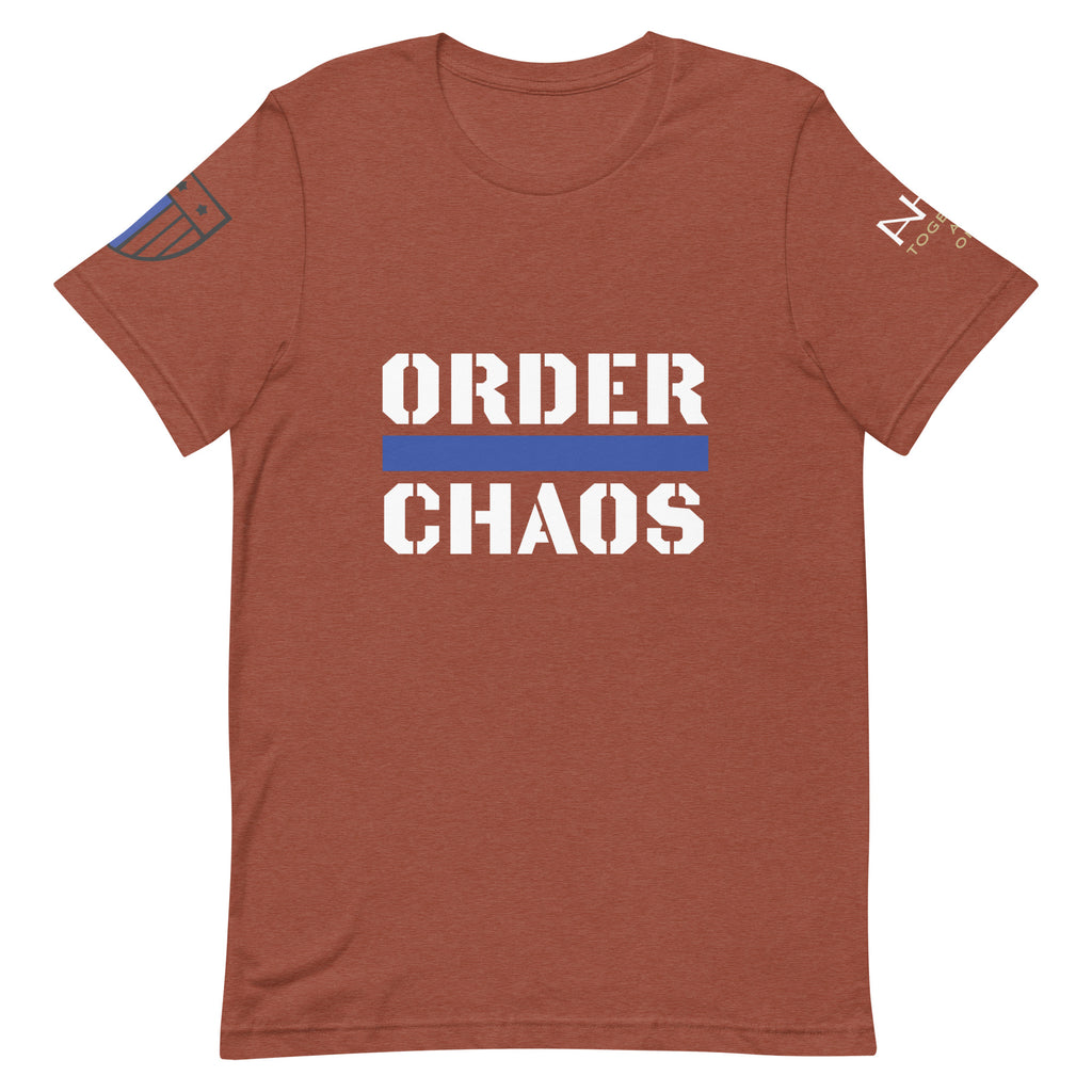 Order Over Chaos - Men's Thin Blue Line T-Shirt - American Heroes Apparel