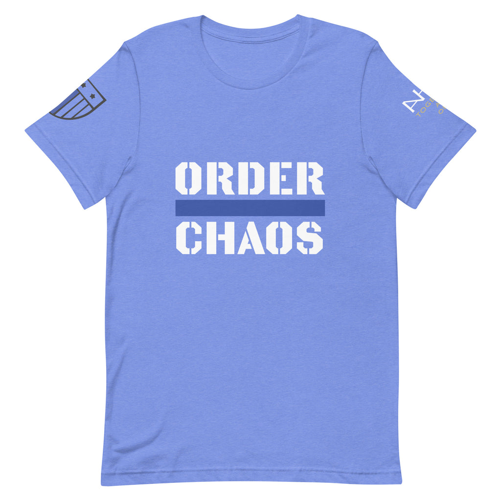 Order Over Chaos - Men's Thin Blue Line T-Shirt - American Heroes Apparel
