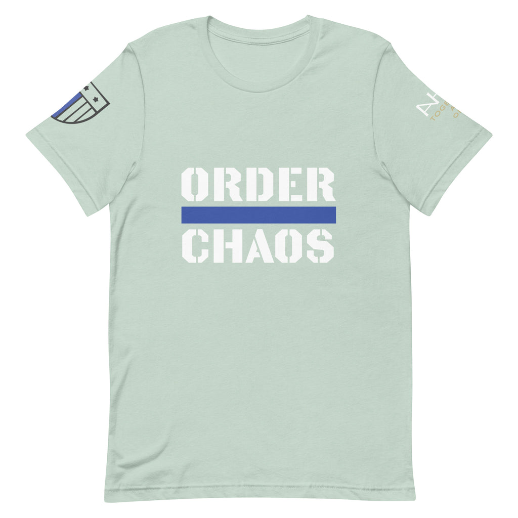 Order Over Chaos - Men's Thin Blue Line T-Shirt - American Heroes Apparel