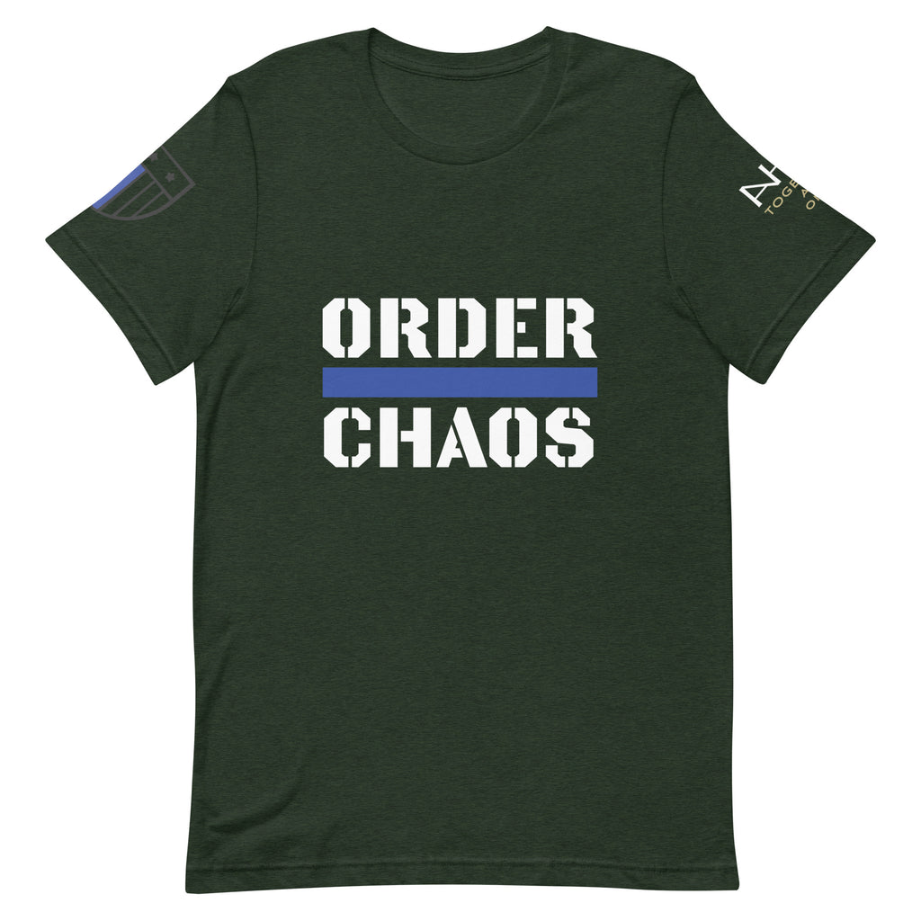 Order Over Chaos - Men's Thin Blue Line T-Shirt - American Heroes Apparel