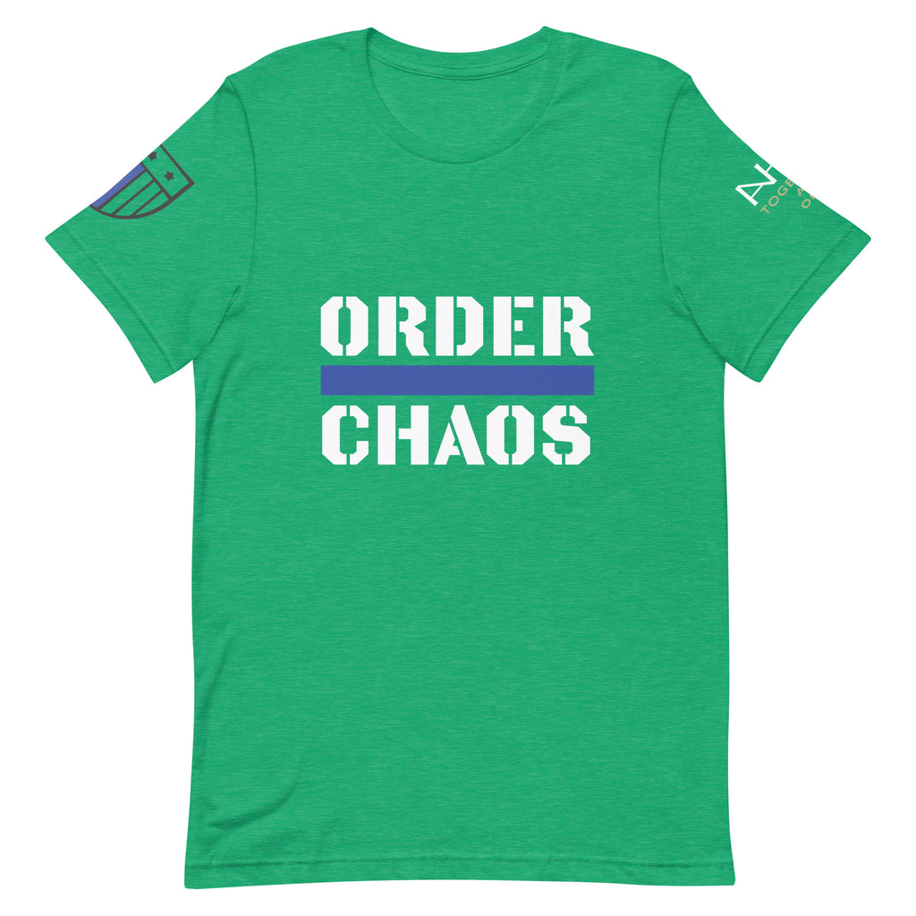 Order Over Chaos - Men's Thin Blue Line T-Shirt - American Heroes Apparel