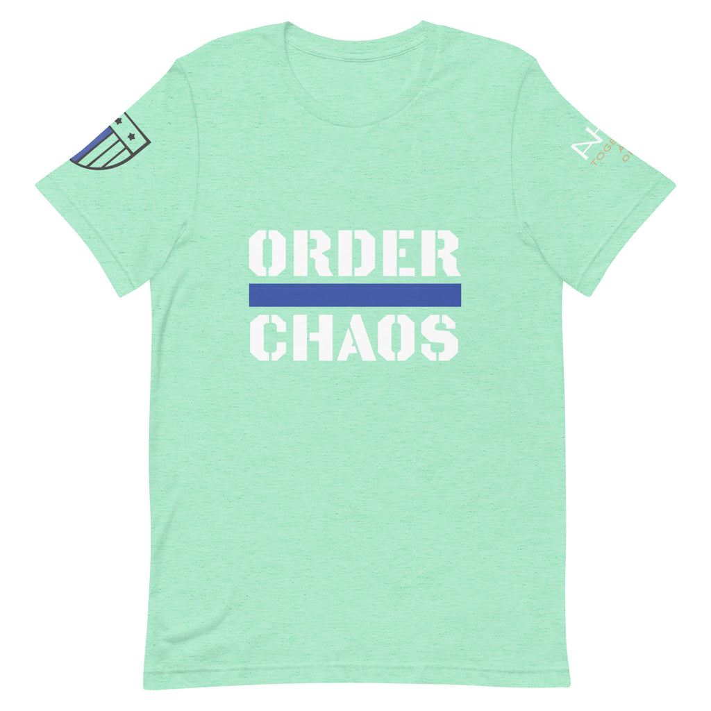 Order Over Chaos - Men's Thin Blue Line T-Shirt - American Heroes Apparel