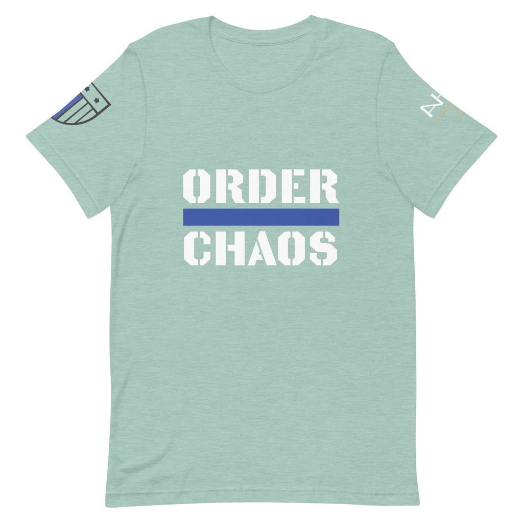 Order Over Chaos - Men's Thin Blue Line T-Shirt - American Heroes Apparel