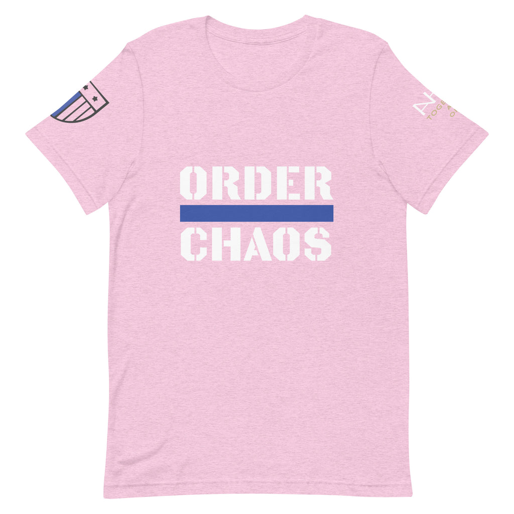 Order Over Chaos - Men's Thin Blue Line T-Shirt - American Heroes Apparel