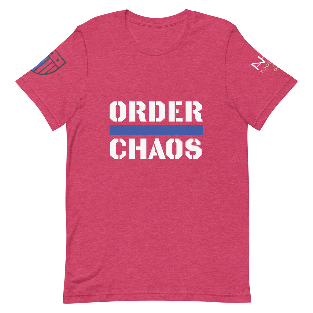 Order Over Chaos - Men's Thin Blue Line T-Shirt - American Heroes Apparel