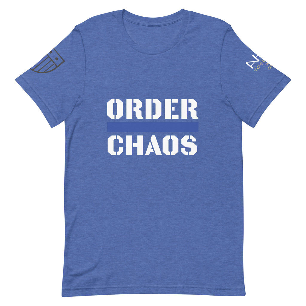 Order Over Chaos - Men's Thin Blue Line T-Shirt - American Heroes Apparel