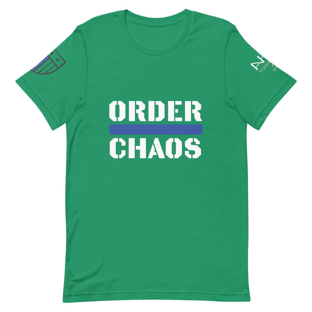 Order Over Chaos - Men's Thin Blue Line T-Shirt - American Heroes Apparel