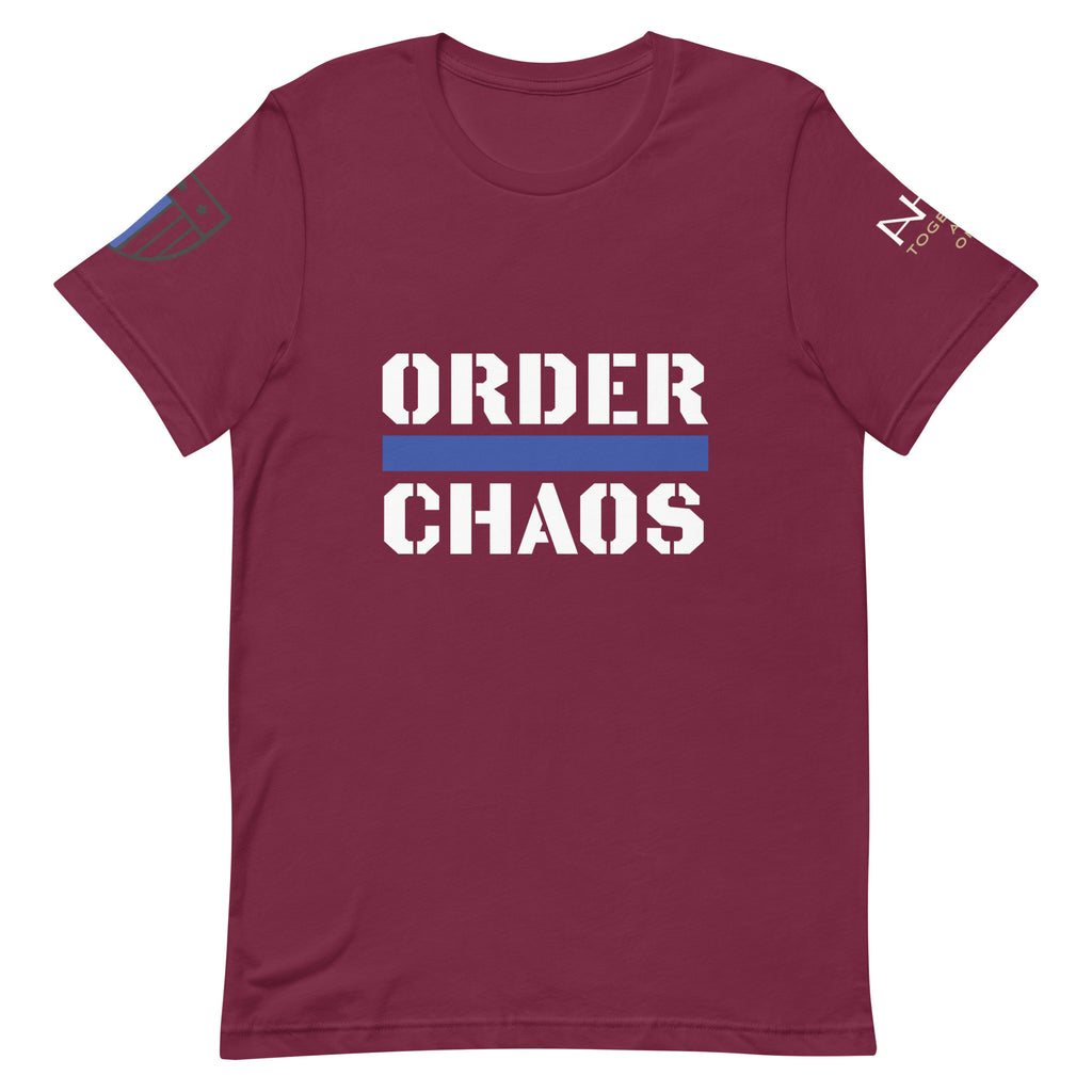 Order Over Chaos - Men's Thin Blue Line T-Shirt - American Heroes Apparel