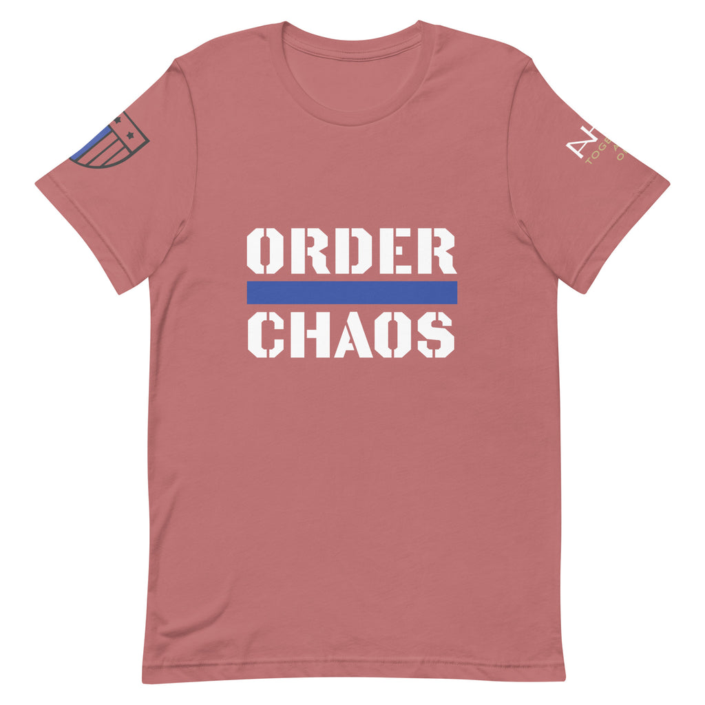 Order Over Chaos - Men's Thin Blue Line T-Shirt - American Heroes Apparel