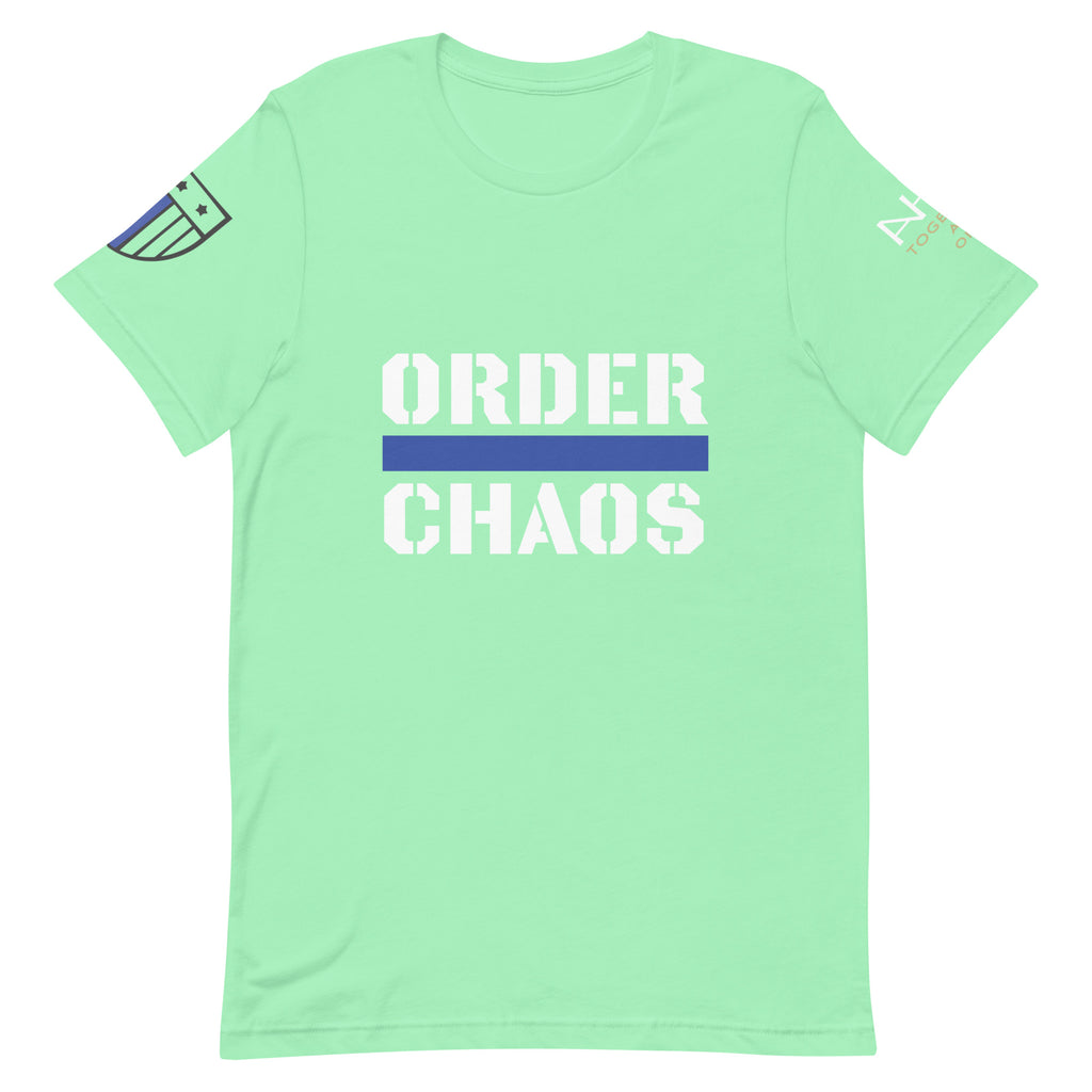 Order Over Chaos - Men's Thin Blue Line T-Shirt - American Heroes Apparel