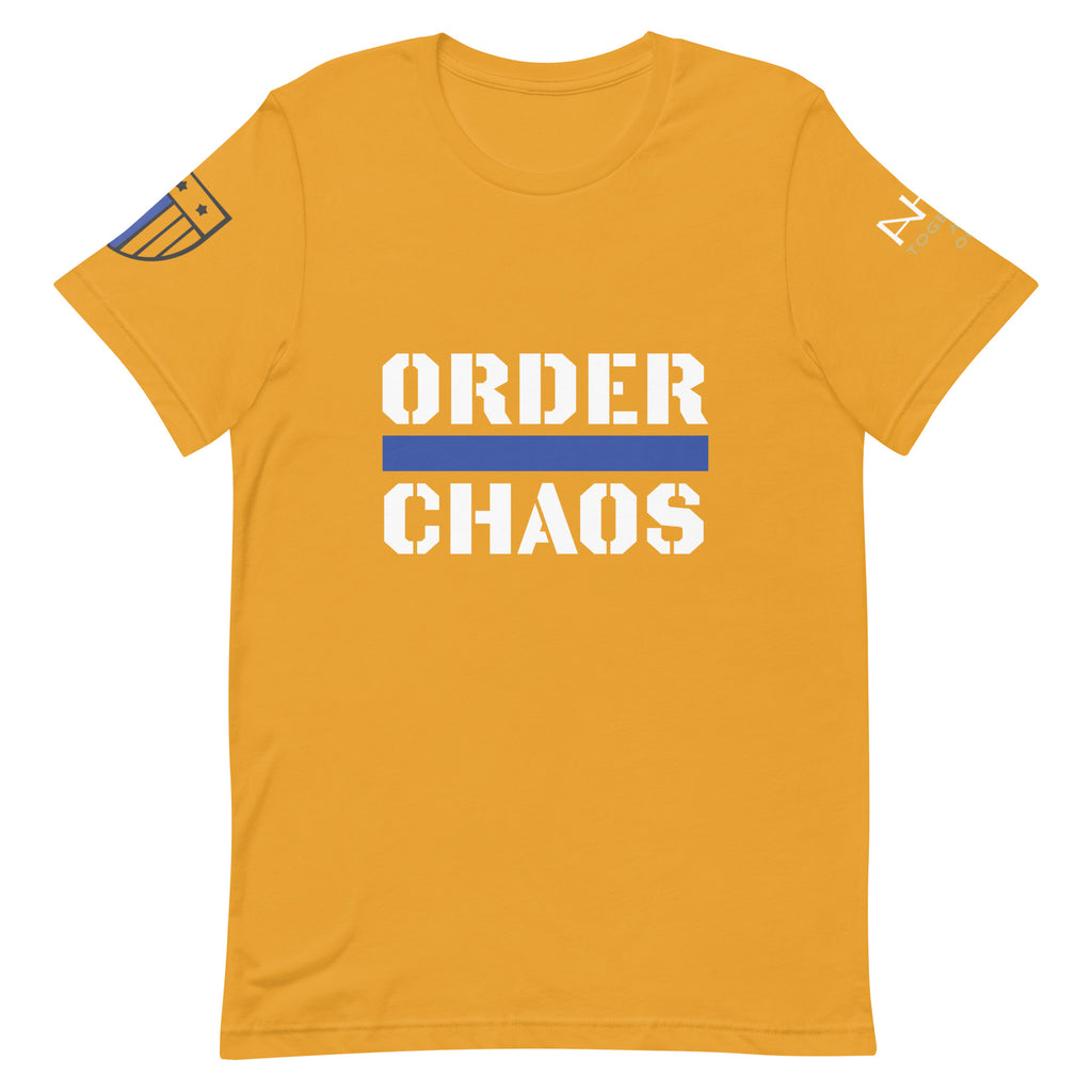 Order Over Chaos - Men's Thin Blue Line T-Shirt - American Heroes Apparel