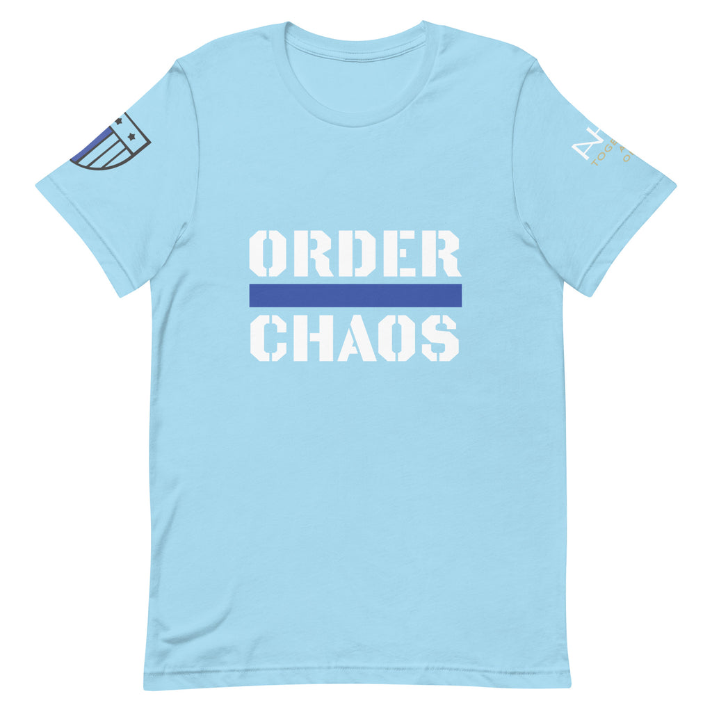 Order Over Chaos - Men's Thin Blue Line T-Shirt - American Heroes Apparel