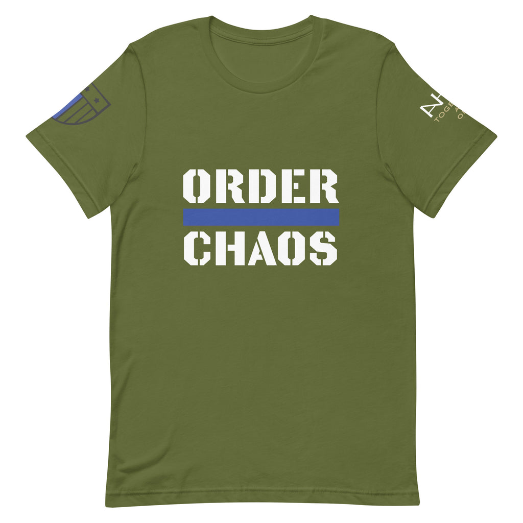 Order Over Chaos - Men's Thin Blue Line T-Shirt - American Heroes Apparel