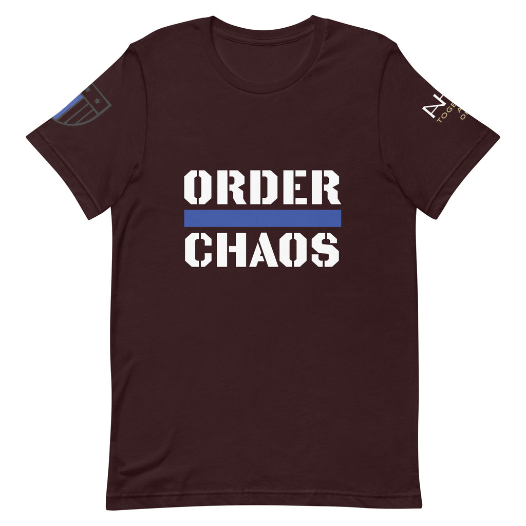 Order Over Chaos - Men's Thin Blue Line T-Shirt - American Heroes Apparel