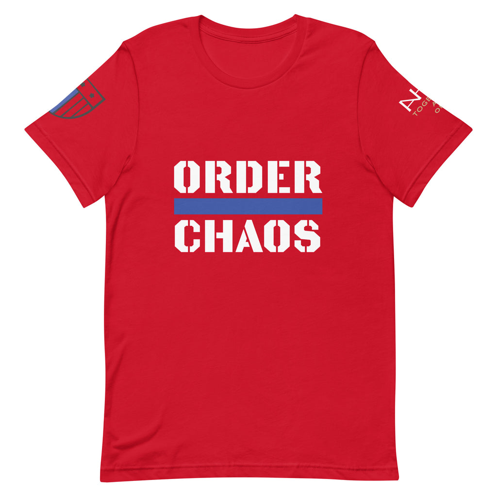 Order Over Chaos - Men's Thin Blue Line T-Shirt - American Heroes Apparel