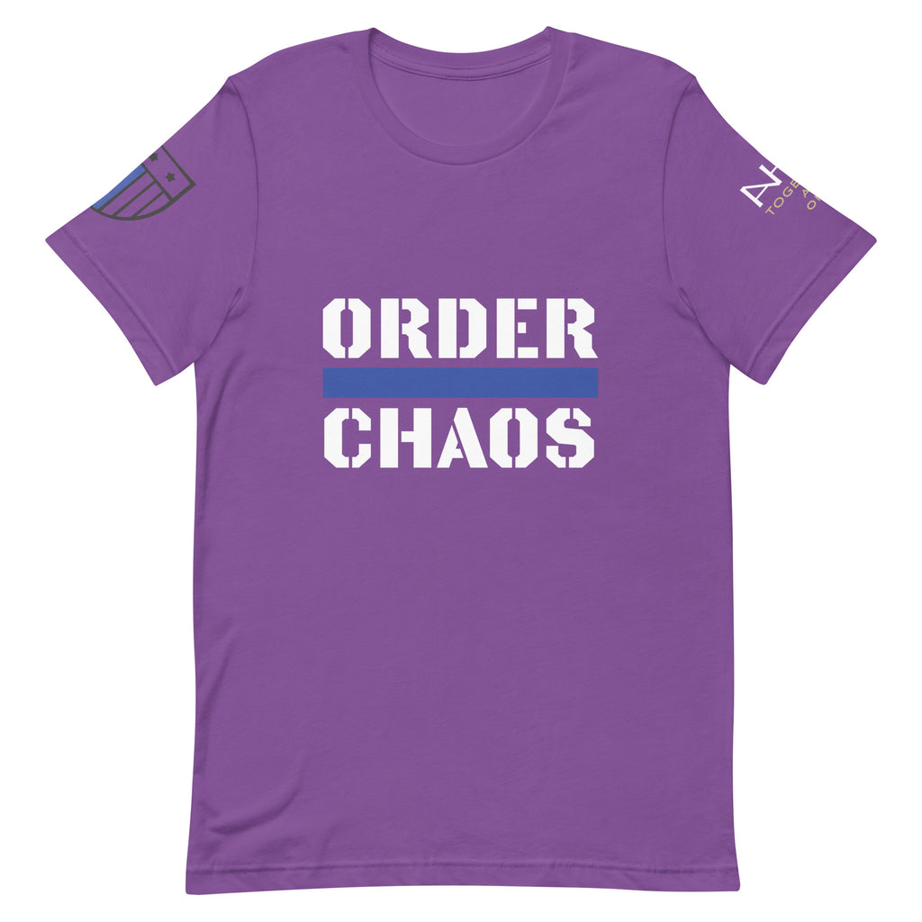 Order Over Chaos - Men's Thin Blue Line T-Shirt - American Heroes Apparel