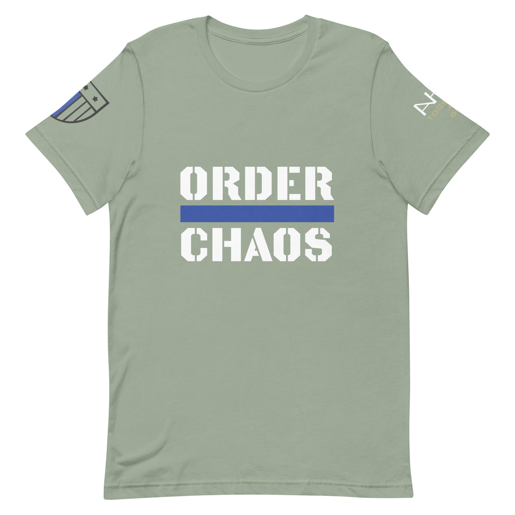 Order Over Chaos - Men's Thin Blue Line T-Shirt - American Heroes Apparel