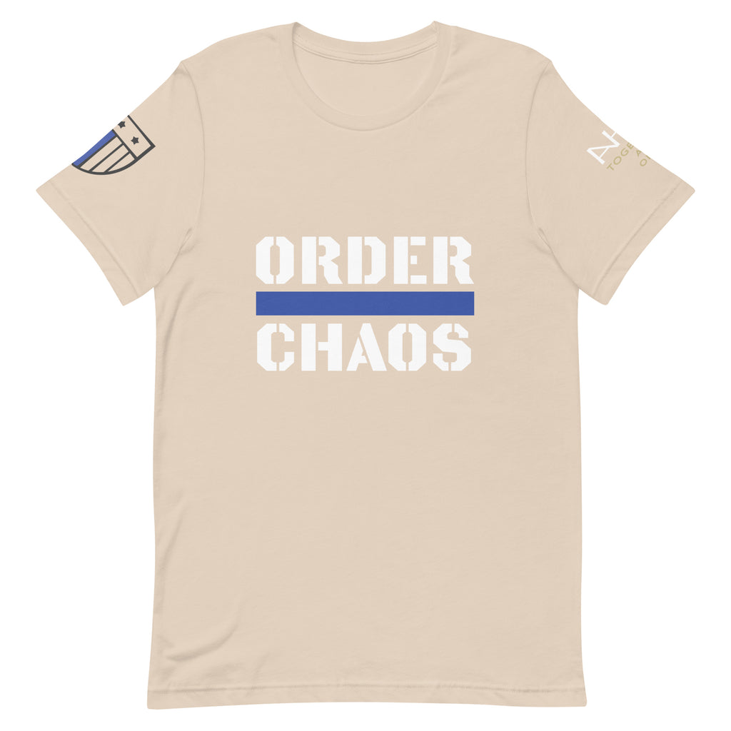 Order Over Chaos - Men's Thin Blue Line T-Shirt - American Heroes Apparel