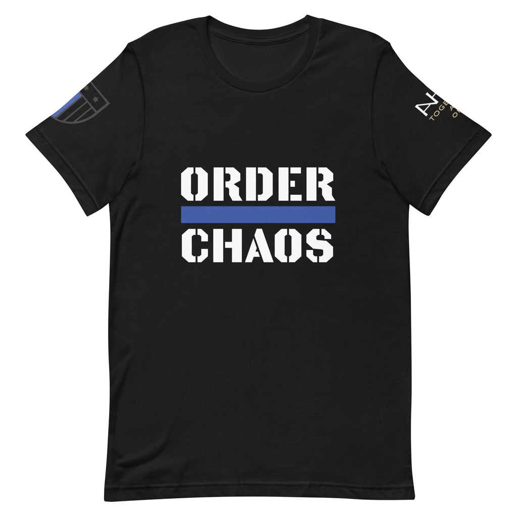 Order Over Chaos - Men's Thin Blue Line T-Shirt - American Heroes Apparel