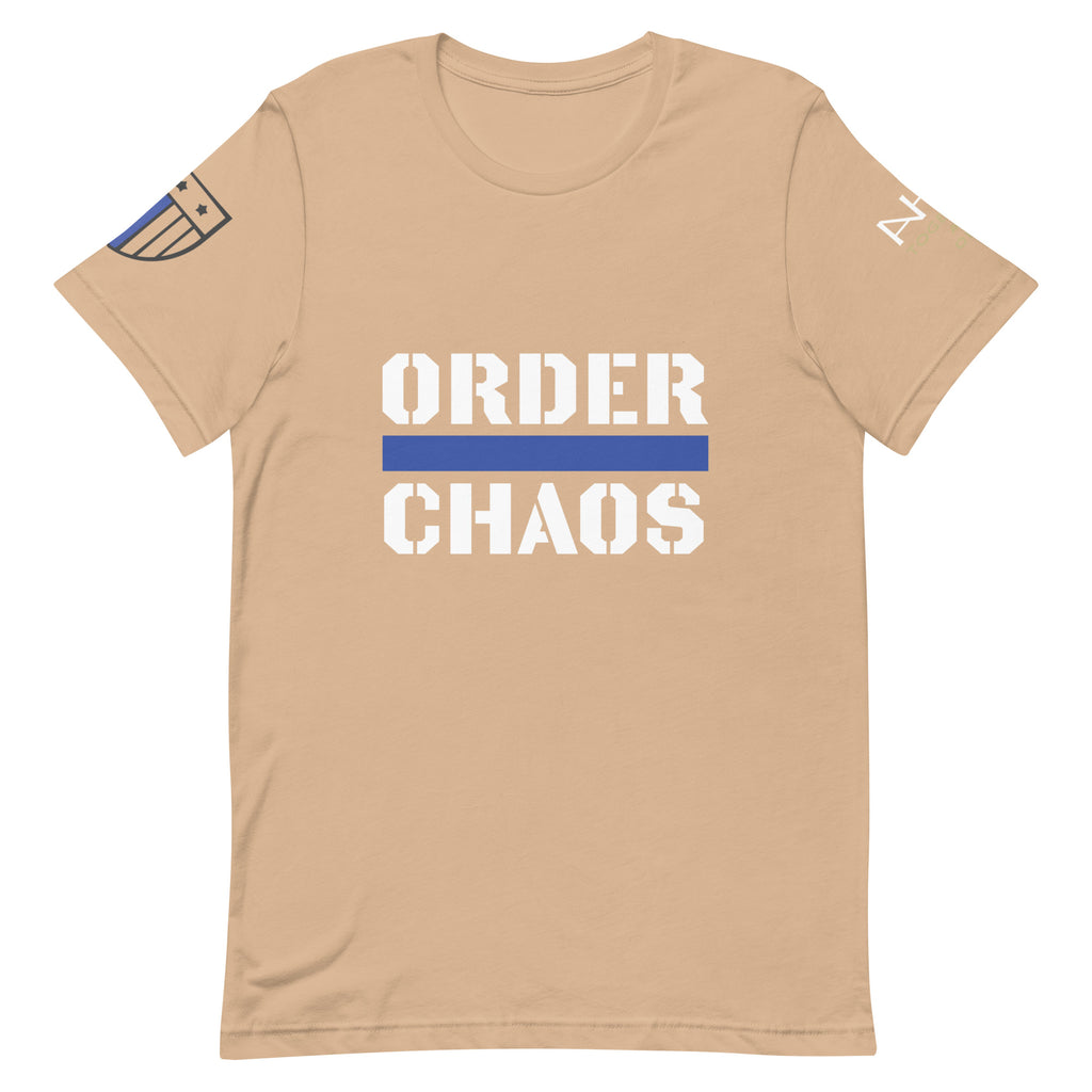 Order Over Chaos - Men's Thin Blue Line T-Shirt - American Heroes Apparel