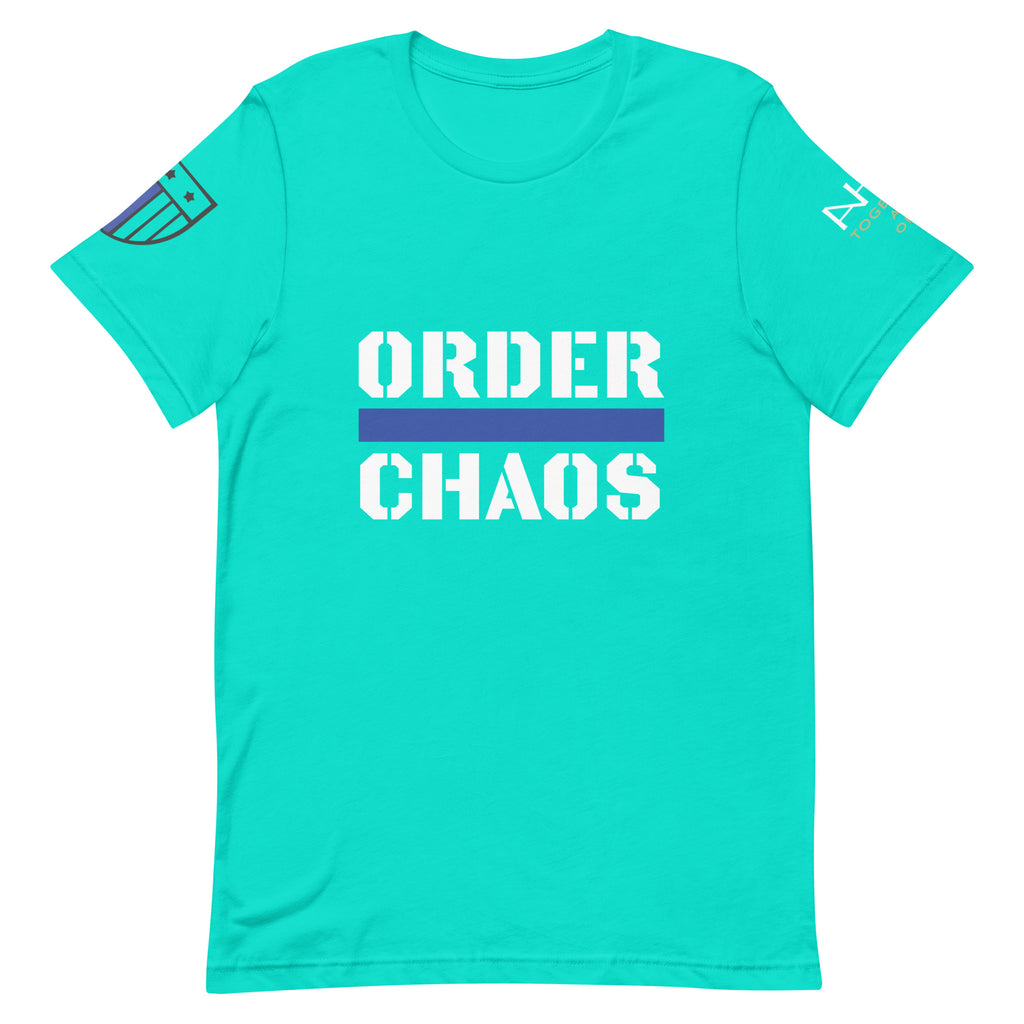 Order Over Chaos - Men's Thin Blue Line T-Shirt - American Heroes Apparel