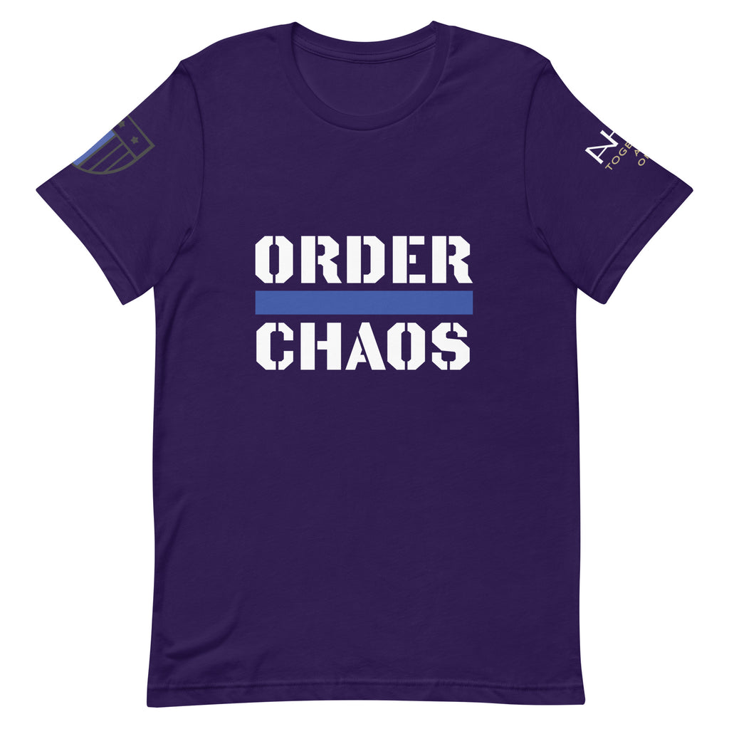 Order Over Chaos - Men's Thin Blue Line T-Shirt - American Heroes Apparel