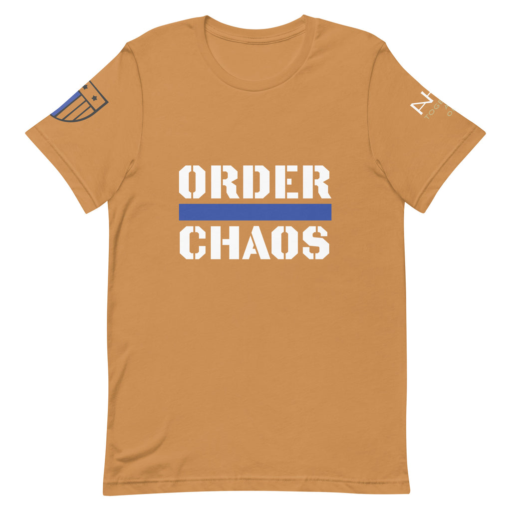 Order Over Chaos - Men's Thin Blue Line T-Shirt - American Heroes Apparel