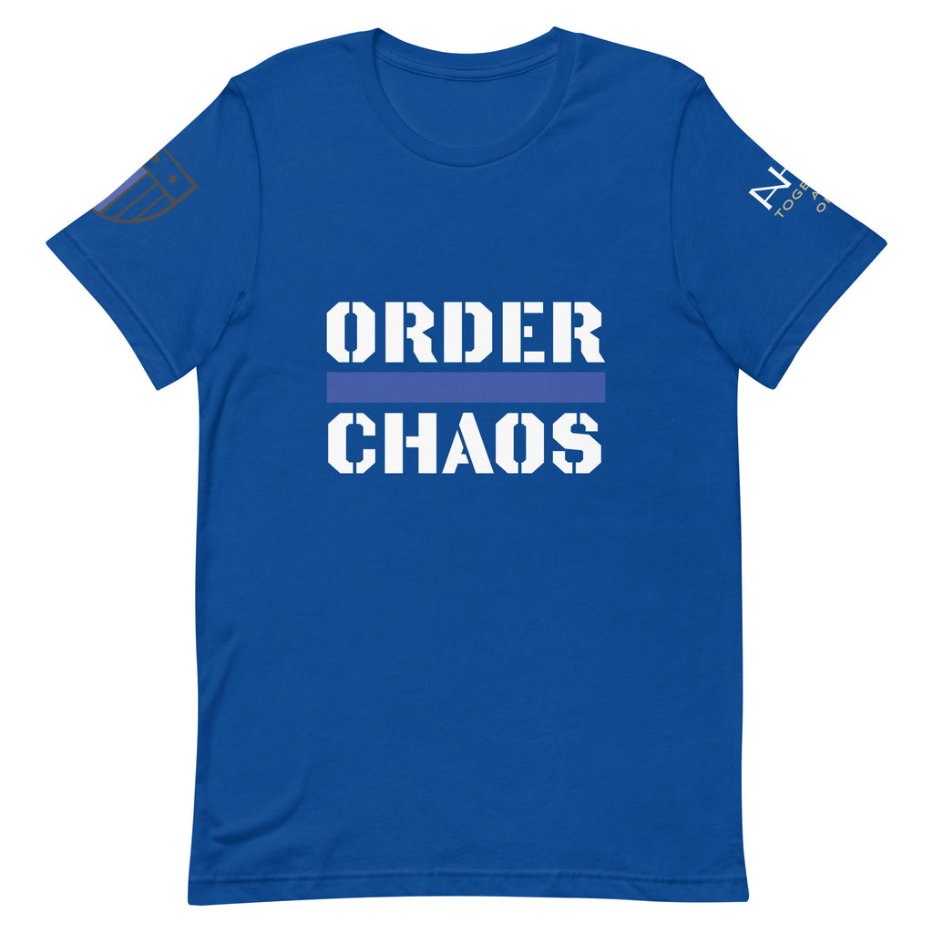 Order Over Chaos - Men's Thin Blue Line T-Shirt - American Heroes Apparel