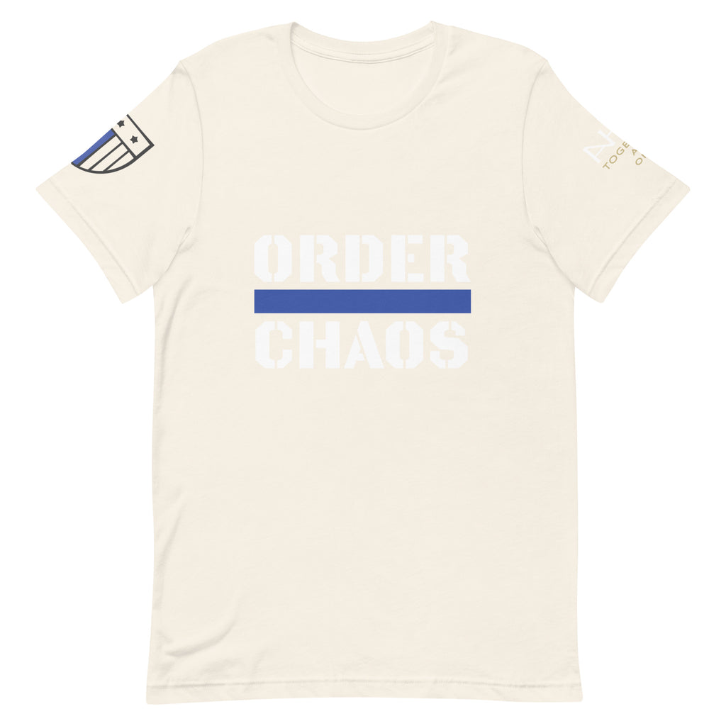 Order Over Chaos - Men's Thin Blue Line T-Shirt - American Heroes Apparel