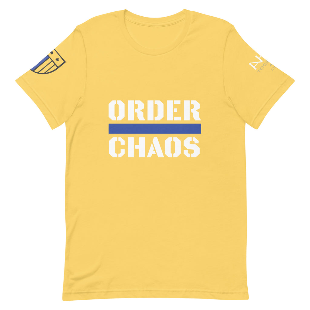 Order Over Chaos - Men's Thin Blue Line T-Shirt - American Heroes Apparel